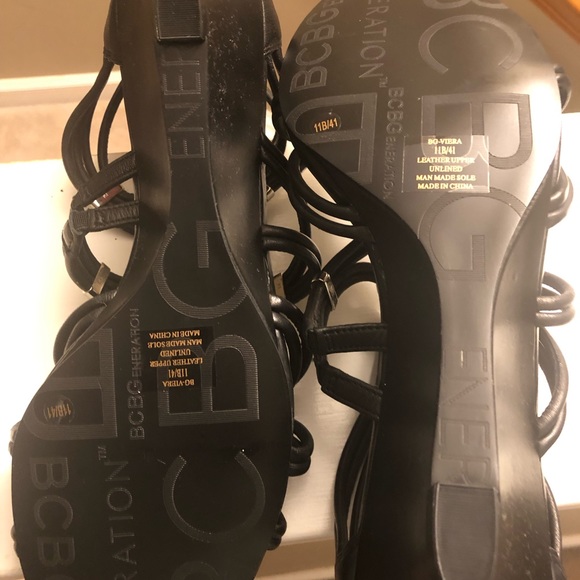 New - BCBG Viera Gladiator Wedge Sandal in Black, size 11M - Picture 6 of 11